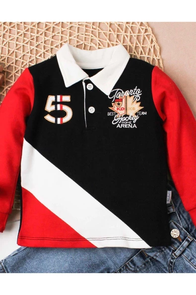 Erkek bebek pamuklu polo takım pantolon üst ikili takım düğün doğum günü nişan nikah bayram - 2