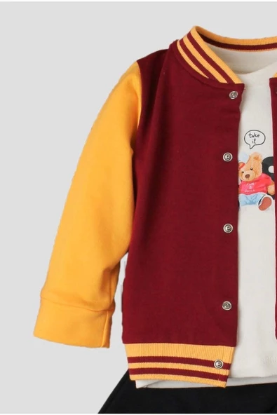 Pamuklu Tatlı Ayıcık Desenli Üçlü Takım - Resim 9