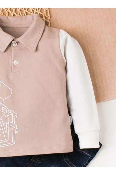 Erkek Bebek Polo Takım Kot Pantolon Üst İkili Takım - 10