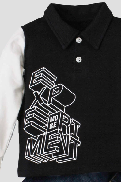 Erkek Bebek Kot Pantolon Üst İkili Takım - Resim 7