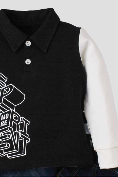 Erkek Bebek Kot Pantolon Üst İkili Takım - Resim 8