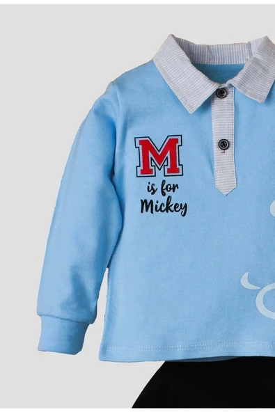 Erkek Bebek Mickey Polo Takım Pantolon Üst İkili Takım - Resim 9