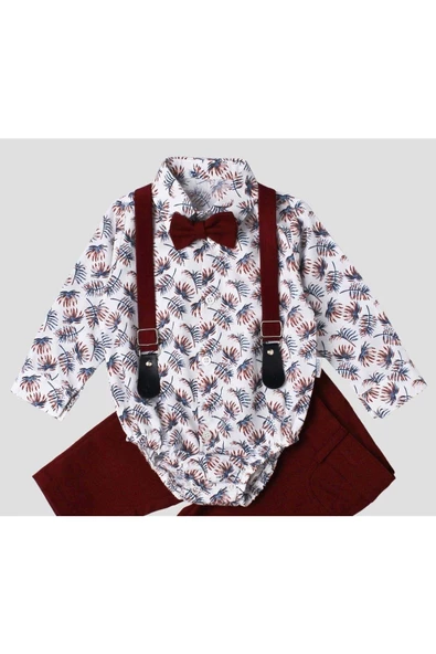 Erkek Bebek Gömleği Askılı Papyonlu - Resim 4