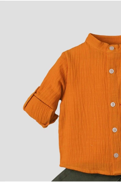 Erkek Spor Gömlek Takım Organik Alt Üst Gömlek Bebek Üçlü Takımı - 3