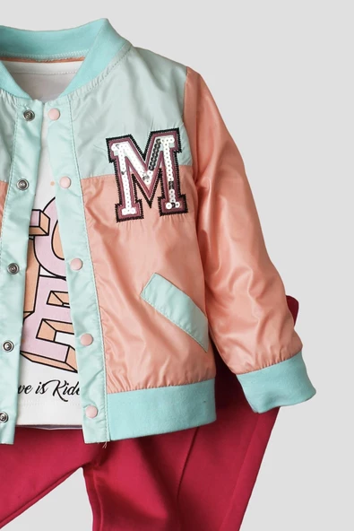 Kız Bebek Tatlı Yağmurluk Ve Alt Üst 3'lü Takım. - 3