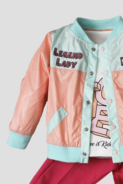 Kız Bebek Tatlı Yağmurluk Ve Alt Üst 3'lü Takım. - 4