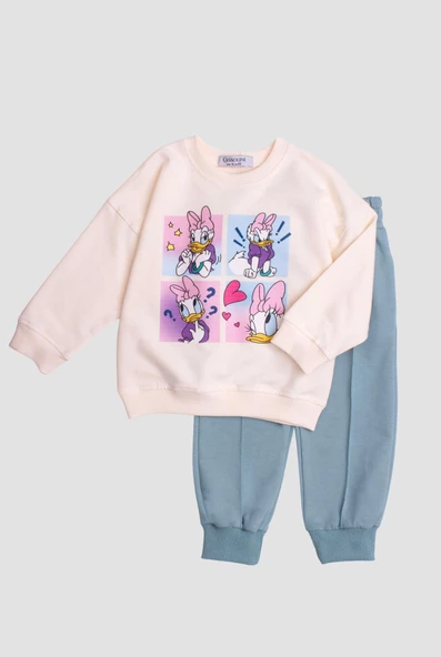 Daisy Duck baskılı Oversize  Alt Üst Bebek Çocuk Eşorfman Takımı