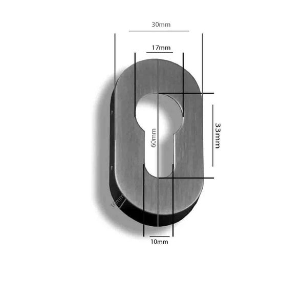 Algatec Paslanmaz Rozet - Oval - Yale Tip - 2