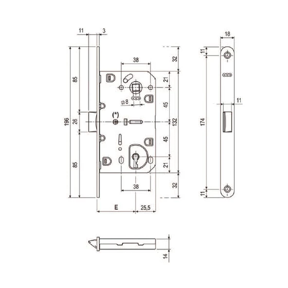 AGB Plastik Dilli Oda Kilidi - 2