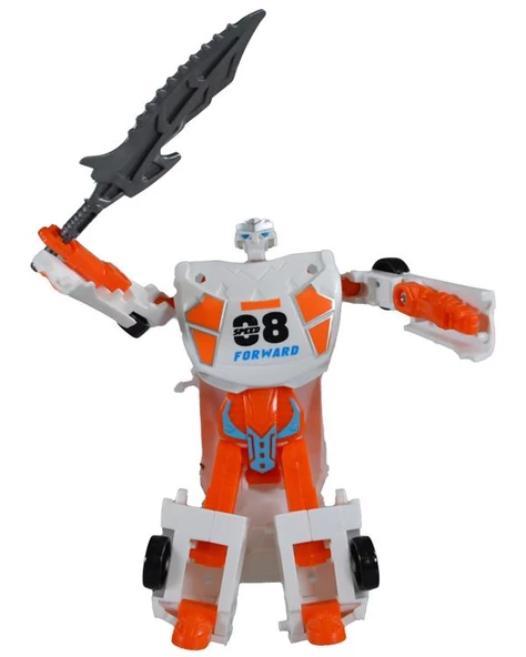 Ctoy Robota Dönüşebilen Araba Turuncu Beyaz - Resim 2
