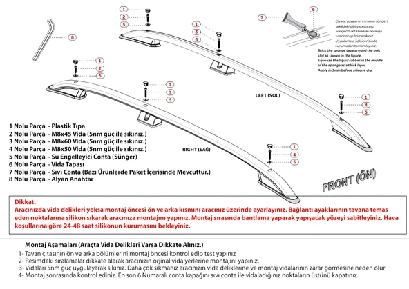 Renault Kangoo 2 2007-2019 OEM Tavan Çıtası Ara Atkılı - 7