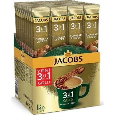 Jacobs Gold 3'ü 1 Arada Yumuşak Lezzet 40x18 gr