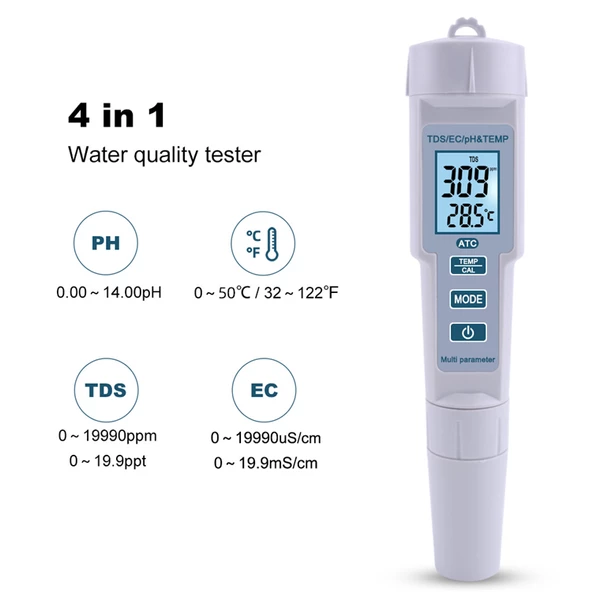 AEK-Tech PH-686 4'ü 1 arada PH Metre TDS EC ve Sıcaklık Ölçer - Resim 6