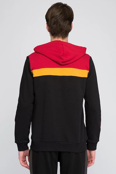 Galatasaray Orijinal Sweat Kapüşonlu Fermuarlı Siyah Sweat - 2