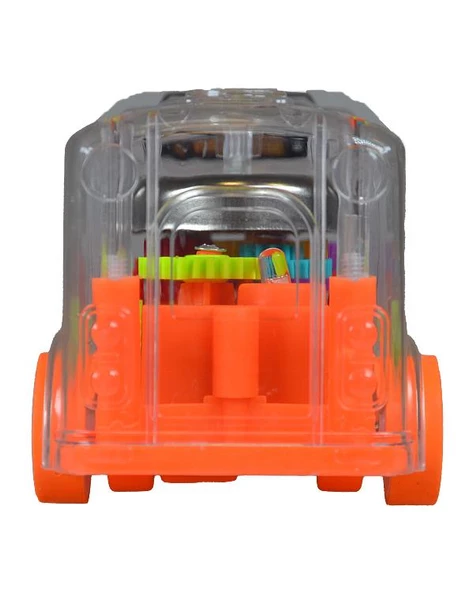 Ctoy Işıklı Sesli Şeffaf Minibüs Turuncu - 3