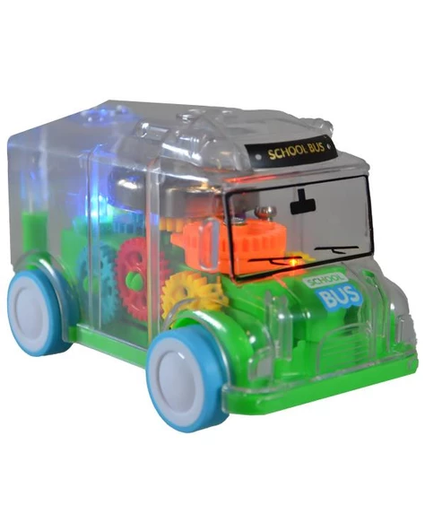 Ctoy Işıklı Sesli Şeffaf Minibüs Yeşil - 3