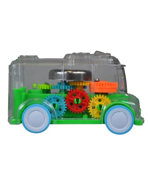 Ctoy Işıklı Sesli Şeffaf Minibüs Yeşil - 2
