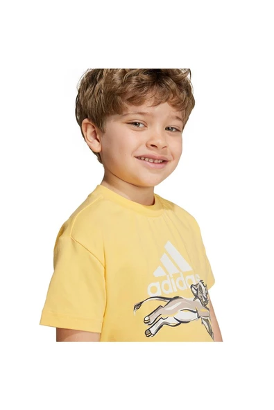 adidas Unisex Çocuk  LK DY LK T T-shirt IY7699 - Resim 4