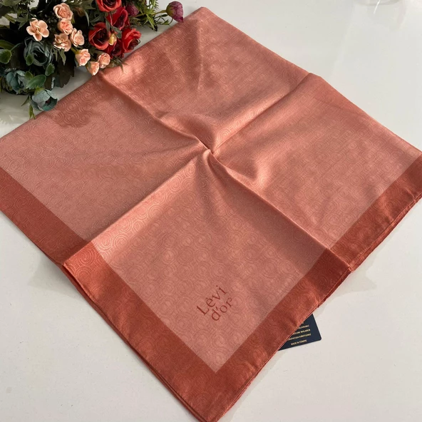 Levidor Premium Monogram Eşarp Nar Çiçeği GX0227