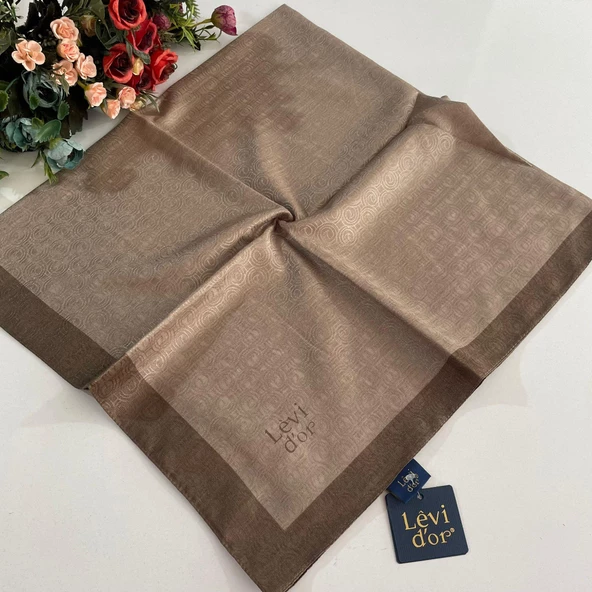 Levidor Premium Monogram Eşarp Sütlü Kahve GX0209