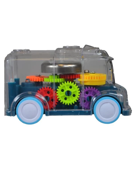 Ctoy Işıklı Sesli Şeffaf Minibüs Mavi - 2