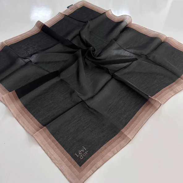 Levi'dor Kehribar Eşarp Siyah-Kahve LTR0218