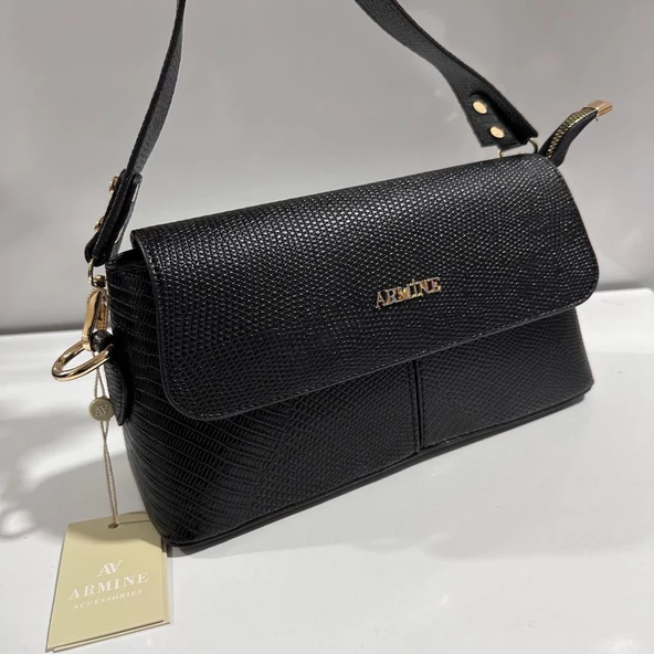 Armine Bayan Çanta Croco Timsah Siyah AR34703 ürün görseli 1