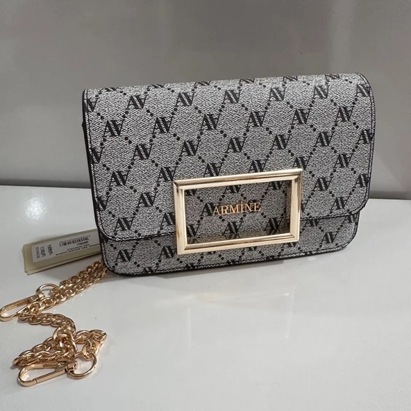 Armine Bayan Çanta Noktalı Gri AR3804 ürün görseli