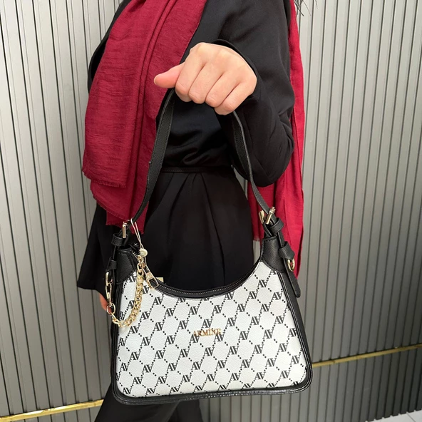 Armine Bayan Çanta Noktalı Beyaz AR38604