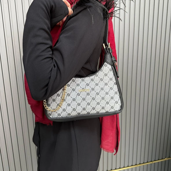 Armine Bayan Çanta Noktalı Gri AR38603 - Resim 3