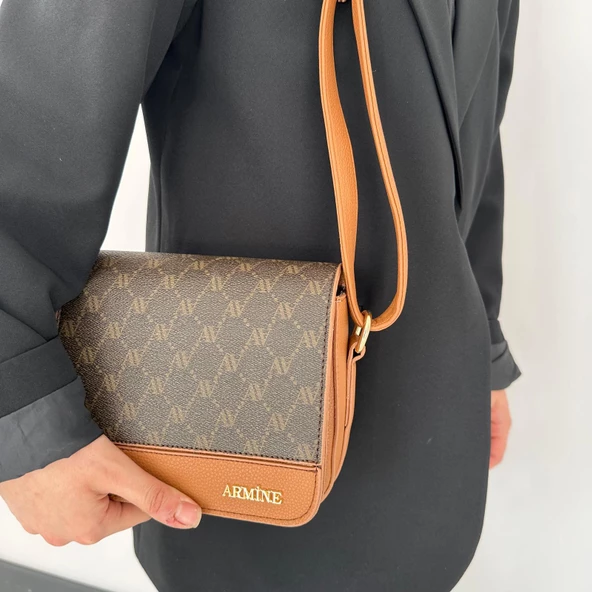 Armine Bayan Çanta Noktalı Kahve AR33103 - Resim 2