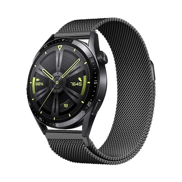 Xiaomi Amazfit Pace Uyumlu Band-12 22mm Metal Hasır Kordon