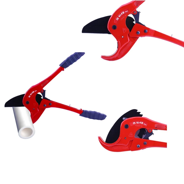 Vira Pvc Profesyonel Plastik Boru Kesme Makası 75 mm Çelik - Resim 3