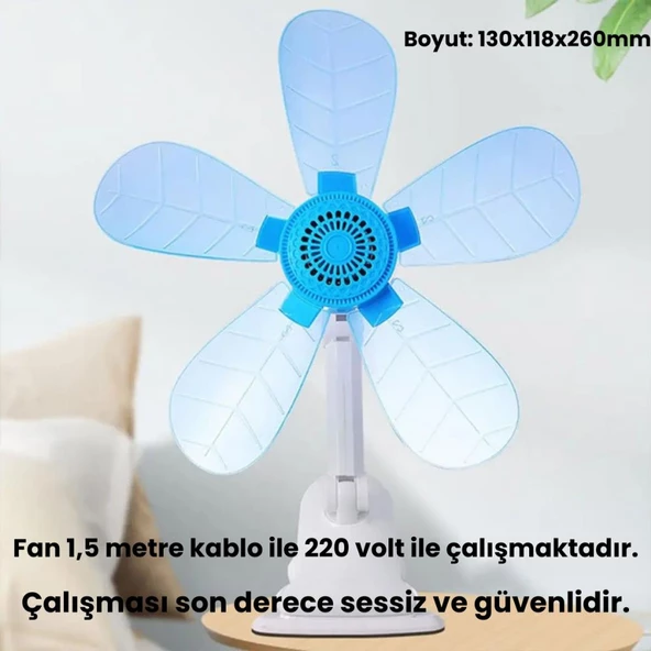 Polham Masaüstü Klipsli Sessiz Ayarlanabilir Açılı Mini Vantilatör, Ofis, Yatak Odası, Ev Tipi Vantilatör - 4