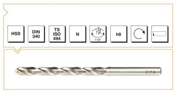 Makina Takım HSS DIN 340 RN Matkap Ucu 1.8 mm-MTE B00007200180