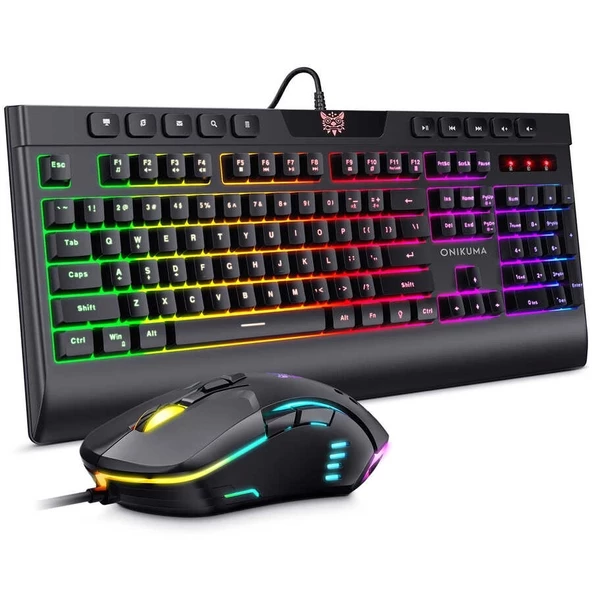 Uyumlu Onikuma G21 RGB Oyuncu Klavye Mouse Seti