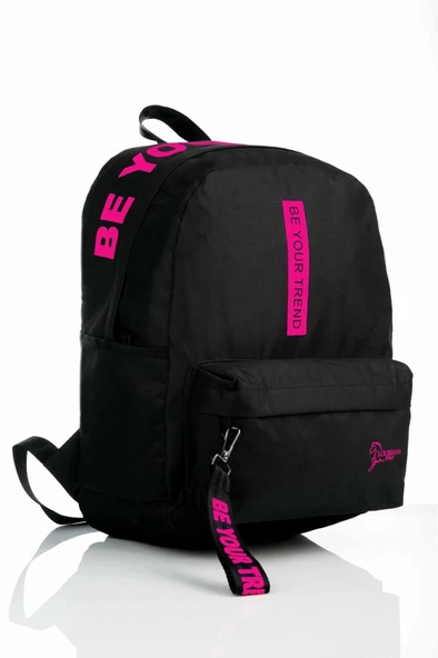 B.Y. Trend Laptop Bölmeli Okul Çantası Be Your Siyah Pembe 1140 - 2