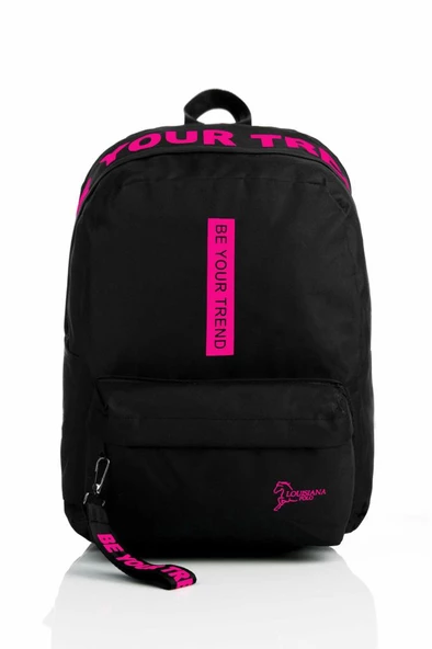 B.Y. Trend Laptop Bölmeli Okul Çantası Be Your Siyah Pembe 1140