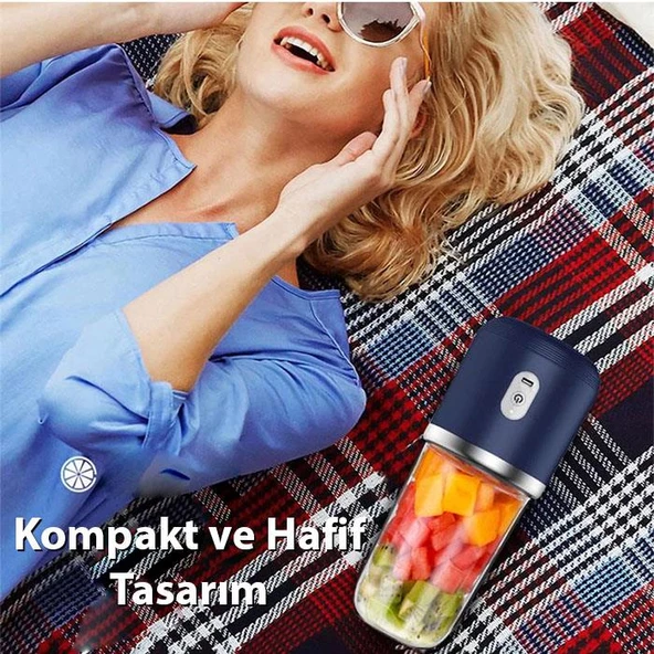 Polham 400ML Smoothie Taşınabilir Şarjlı Çok Fonksiyonlu El Blendere, Kişisel Detoks Hazırlama Mikseri - Resim 2