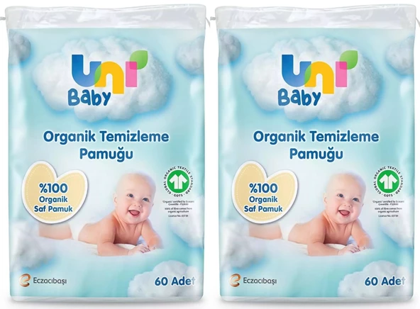 Uni Baby Bebek Temizleme Pamuğu 60 Adet Tekli Pk (2 Li Set)