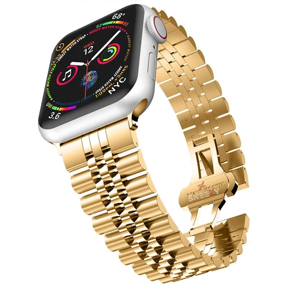 Apple Watch 42mm 44mm 45mm 1 2 3 4 5 6 7 8 Se Seri Uyumlu Ironmesh Döküm Çelik Metal Kordon