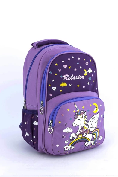 Relxion İlkokul Çantası Beslenmeli Pony Mor 1340 - 2