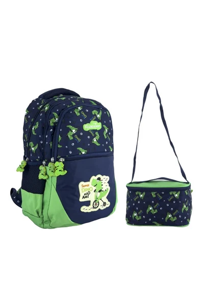 Relxion İlkokul Çantası Beslenmeli Dinazor Yeşil 1350 ürün görseli 1