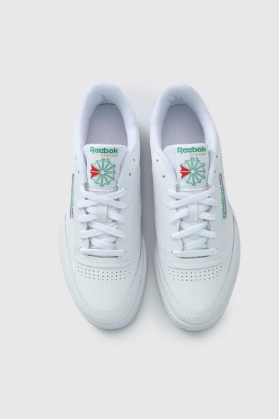 Reebok CLUB C 85 100000155 Unisex Sneaker Ayakkabı Beyaz Yeşil 36-45 - Resim 4