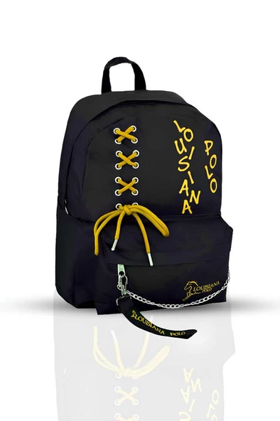 Laptop Bölmeli Okul Çantası Siyah Sarı 1141 - 2