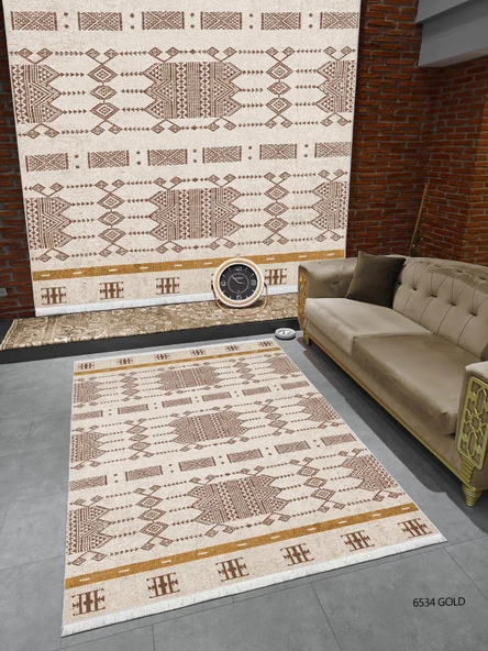 Hitit Kesme Yolluk Halısı 80x300 Lidya Lüx 6534 Gold