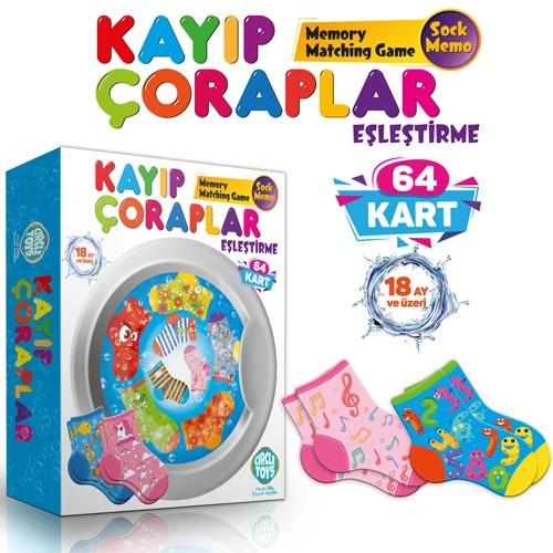Kayıp Çoraplar Eşleştirme 32 Çift Çorap - 18 Ay+ Çocuklar İçin - 3