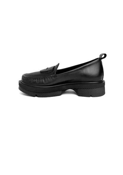 MAMMAMİA D24YA-850 KALIN TABAN LOAFER DERİ KADIN AYAKKABI - 3