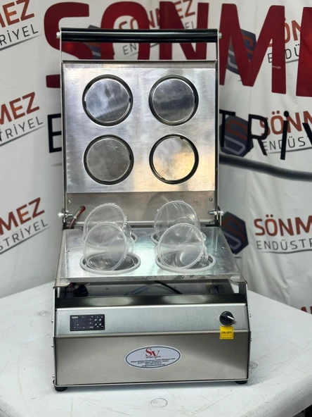 Sönmez Vakum 110*110 Yuvarlak Kase Kapatma Makinesi Tabak Kapatma Makinası 4 Adet - 4
