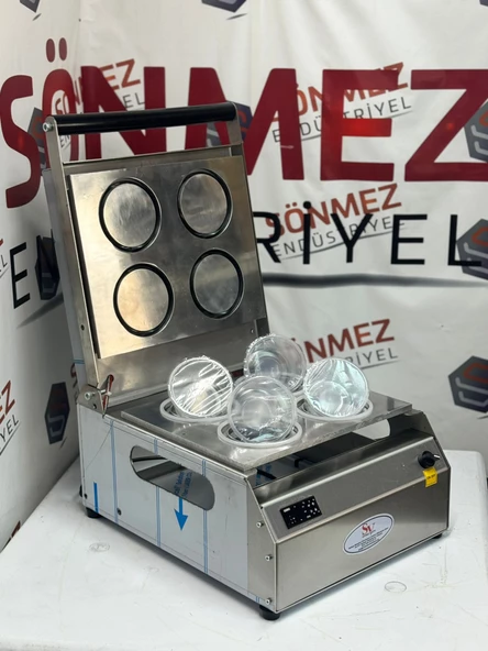 Sönmez Vakum 110*110 Yuvarlak Kase Kapatma Makinesi Tabak Kapatma Makinası 4 Adet